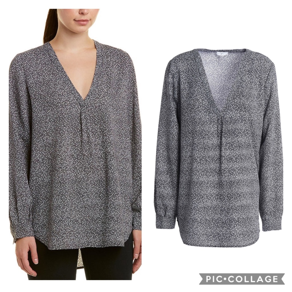 Joie “Daryn” Printed Crepe De Chine Daisy Top